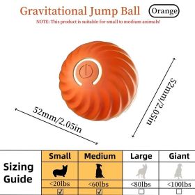 Blue And Orange Pet Bouncing Ball Fun Pet Bouncing Ball For Cats And Dogs (Color: Orange)