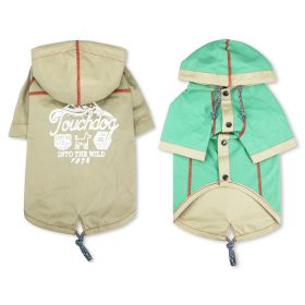 Touchdog 'Cloudburst' Waterproof Reversible Dog Raincoat (Color: Khaki, size: X-LARGE)