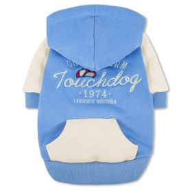 Touchdog 'Heritage' Soft-Cotton Fashion Dog Hoodie (Color: Blue, size: X-LARGE)