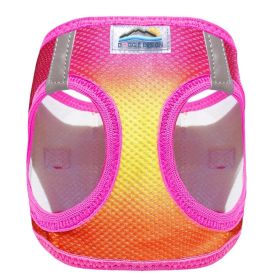 American River Choke Free Dog Harness Ombre Collection (Color: Raspberry Pink and Orange, size: X-LARGE)