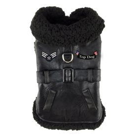 Top Dog Flight Harness Coat by Doggie Design (Color: Black, size: large)