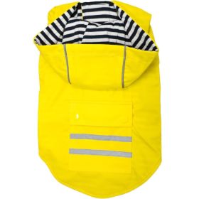 Slicker Raincoat with Striped Lining (Color: Yellow, size: X-LARGE)